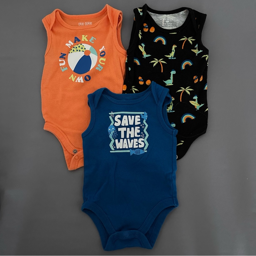 3 Sleeveless Onesies
